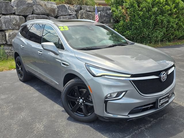 2023 Buick Enclave Essence in Moonstone Gray Metallic — front three-quarter view