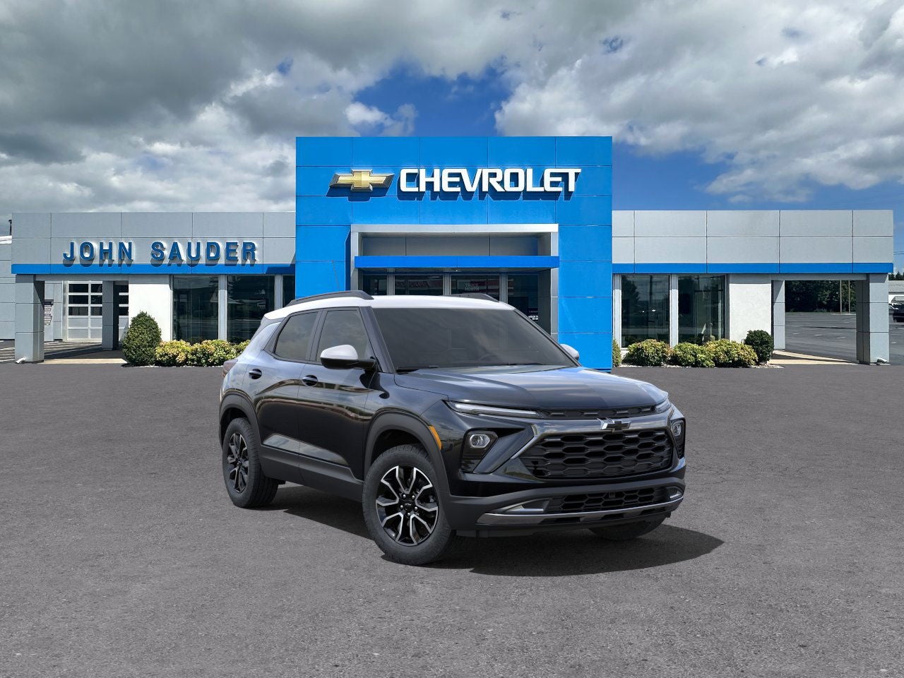 2025 Chevrolet Trailblazer ACTIV in Mosaic Black Metallic — front three-quarter view
