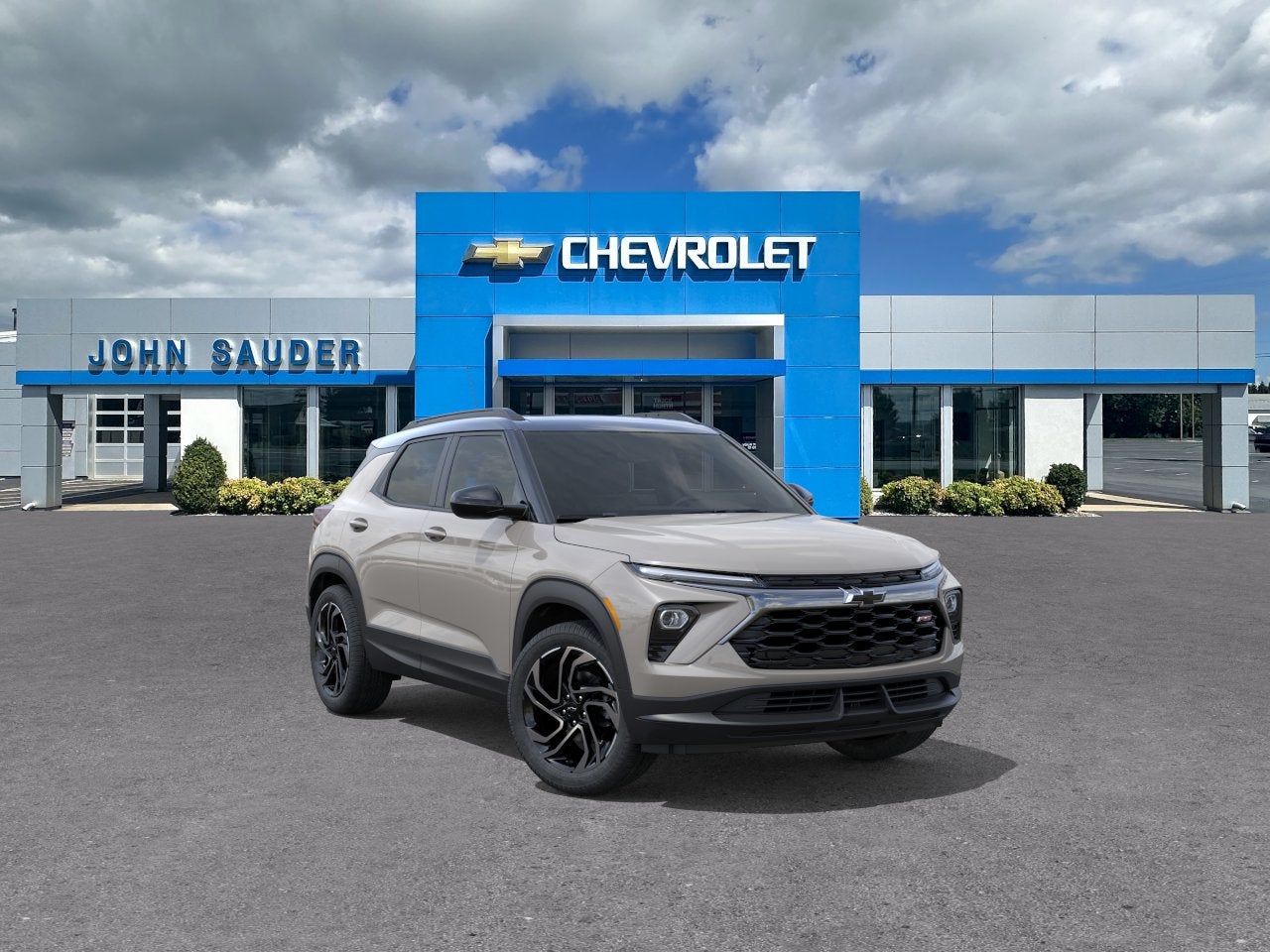 2026 Chevrolet Trailblazer RS in White Sands — front three-quarter view
